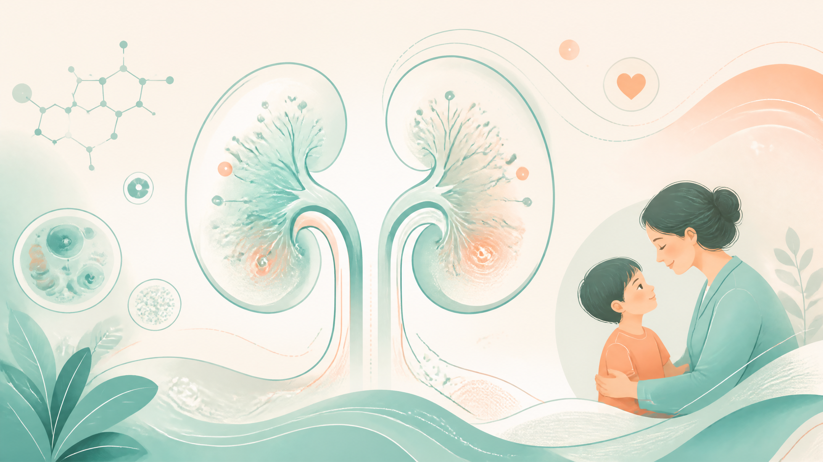 Abstract kidney research illustration